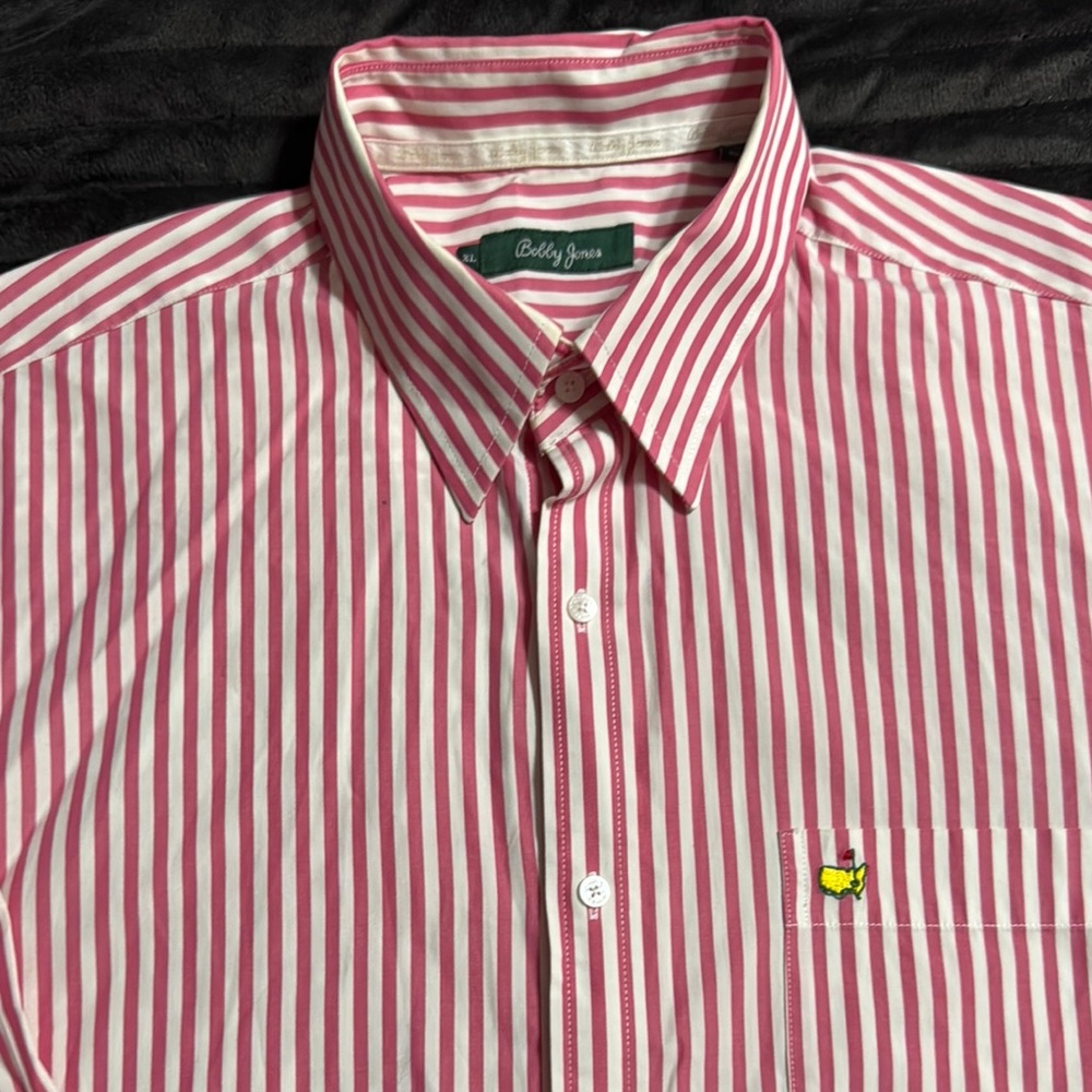 Bobby Jones Pink and White Striped Men's Shirt size XL. Excellent condition